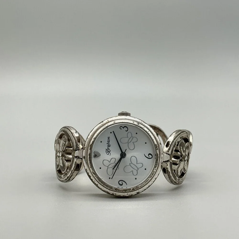 Brighton Bellevue Womens Watch 28mm Silver Dial Butterfly New Battery 6.25